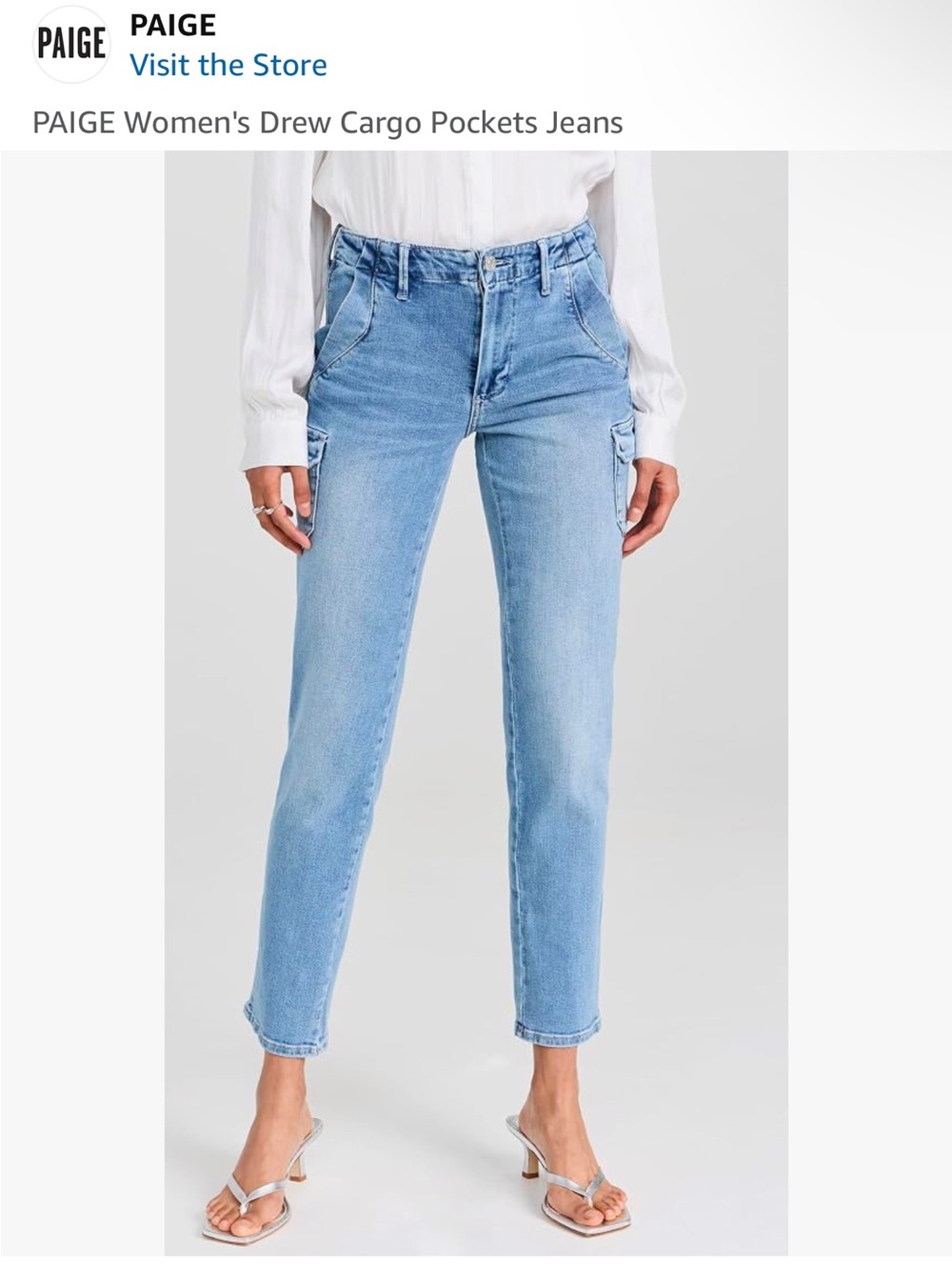 PAIGE Drew Cargo jeans in suli Blue Denim Jeans  EUC - Picture 5 of 8
